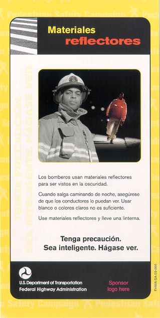 National Pedestrian Safety Campaign Materiales Reflectores