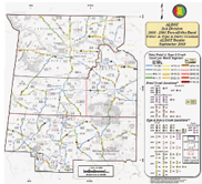 Map - Alabama crash map showing run-off-the-road, fatal, and Type A injury crashes.