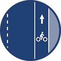 Onroad bicycle lanes icon