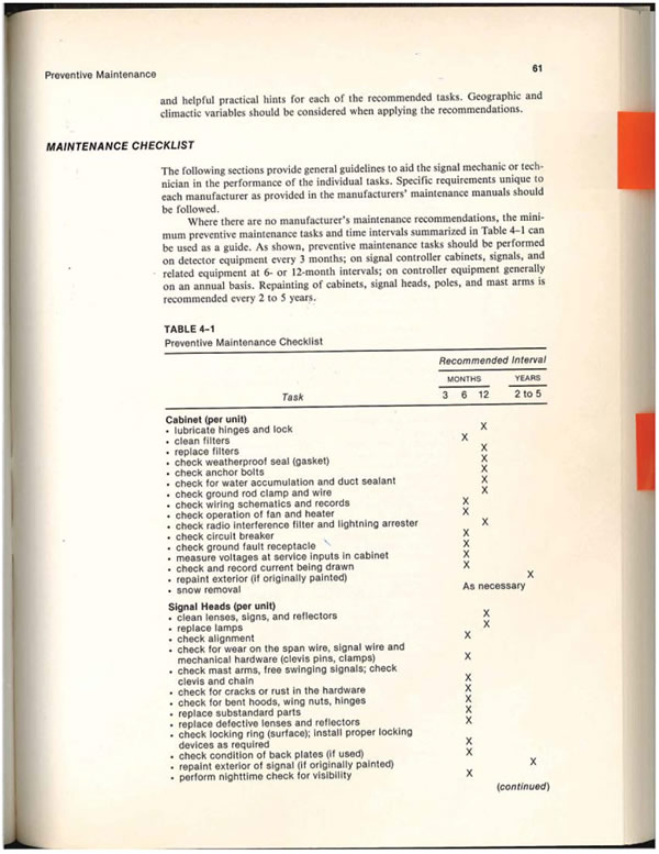 Photo. Appendix D: Highway Signal Preventative Maintenance Checklist page 2