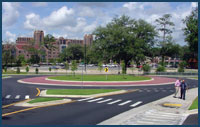 Photo of a roundabout.