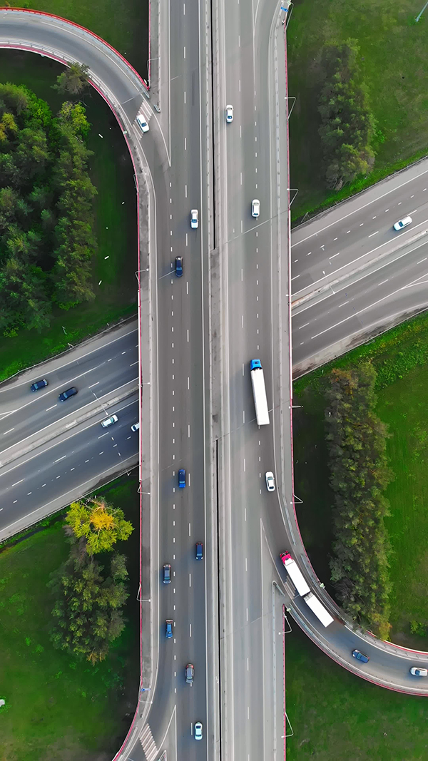 Overhead view of highway