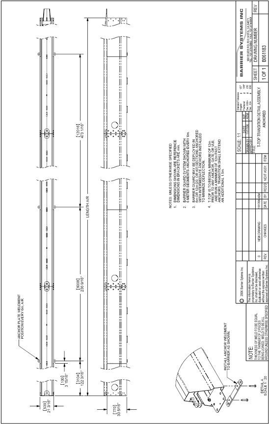 T-Top Transition Detail Assembly Anchored