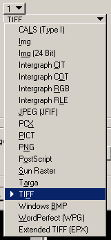 A screengrab of image types available.