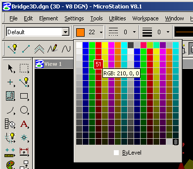 A screengrab of a color menu.