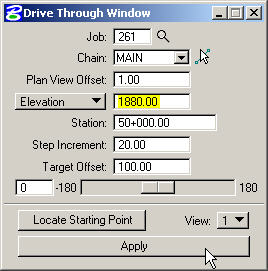 A screengrab of a drive through windown dialog.