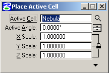 A screengrab of the place active cell dialog box.