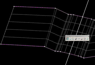 An image of an example of surfaces built between two 3D sections.