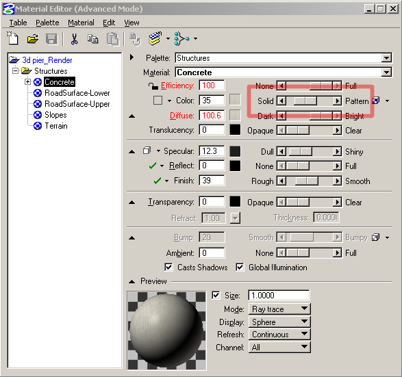 A screengrab of a material editor.