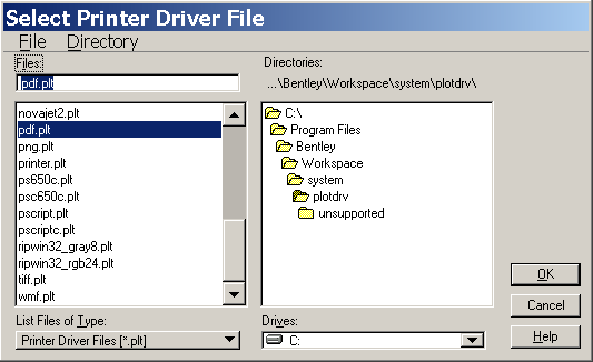 A screengrab of a printer driver file.