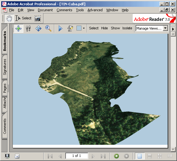A screengrab of a sample pdf produced by draping an aerial over a TIN.