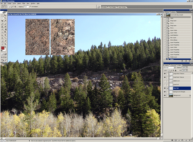 A screen grab of selection areas in photoshop.