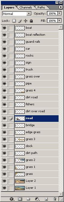 A screen grab of the layers menu.