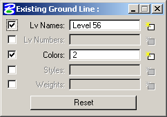 A screen grab of existing ground line dialog