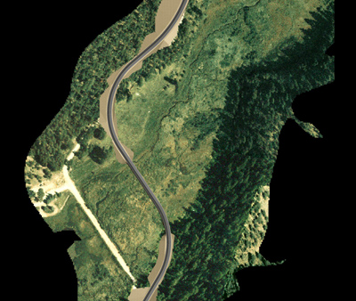 First image-- plan view of a terrain model.