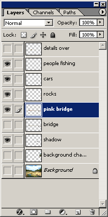 A screen grab of the layers menu.