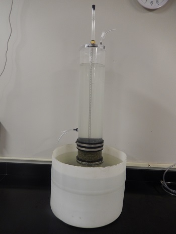 Figure 10. This image shows a close-up of the constant/falling head permeameter.