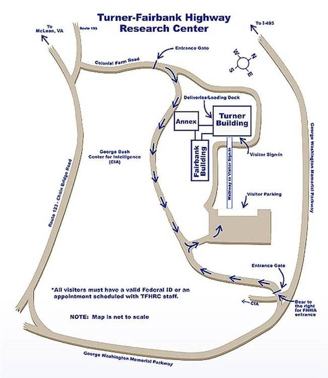 "Illustrated map to Turner Fairbank Highway Research Center."