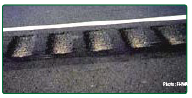 "Close up photo of milled rumble strips."