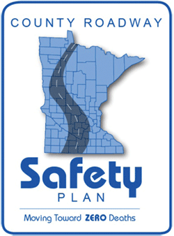 "County Roadway Safety Plan's Moving Towards ZERO Deaths logo"