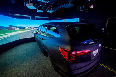 The University of Alabama at Birmingham's Translational Research for Injury Prevention Laboratory's (UAB TRIP Lab's) driving simulator.