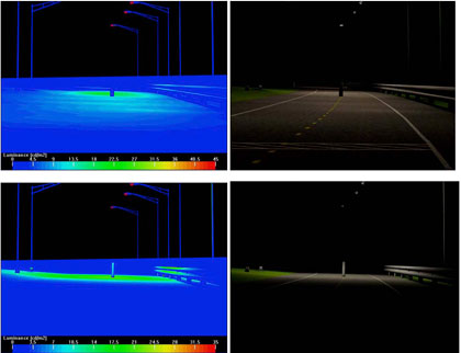 Figure 6 - Luminance Contrast (negative contrast above and positive below)