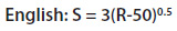 Approximate spacing on curve (S) equals 3 times the square root of the quantity the radius of the curve in feet minus 50.