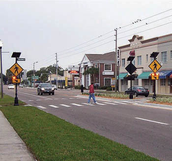 View of Sunken Gardens in St. Petersburg, Florida, after installation of raised median