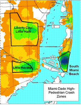 Miami-Dade  High Pedestrian Crash Zones