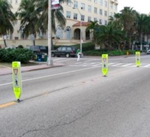 Figure 3.8 Picture of In-street “Yield to Pedestrians” Signs