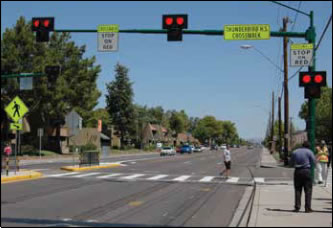 Photo: An overhead that assists pedestrians.