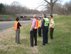 Road Safety Audit team observing traffic on a rural highway (Click For Larger Photo)