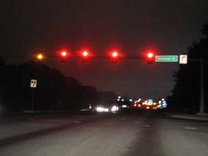 Photo taken heading southbound on US 29 where overhead lighting is not present.