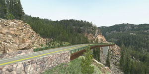 A screen grab of the digital beartooth highway rendering.