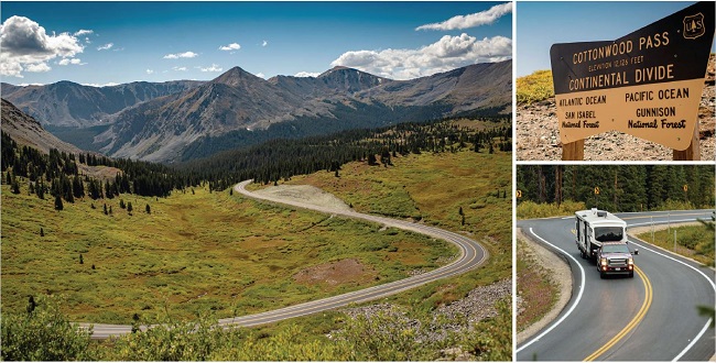 Also referred to as Cottonwood Pass Road, County Road 306 is surrounded mostly by forest, with the San Isabel National Forest to the east and the Gunnison National Forest to the west.