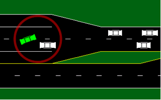 "Photo of a software illustrated vehicle collision scenario "