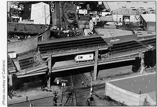 PHOTO: Cypress Street Viaduct (I-880) damaged by Loma Prieta Earthquake.