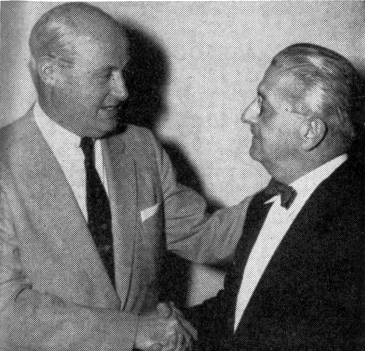 ARBA president John N. Robertson (right) congratulated Chairman Fallon, one of the legislation’s chief authors.