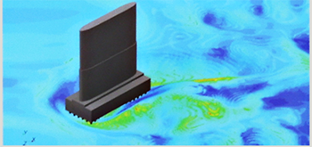 A graphic model of the magnitude of wall shear stress. 