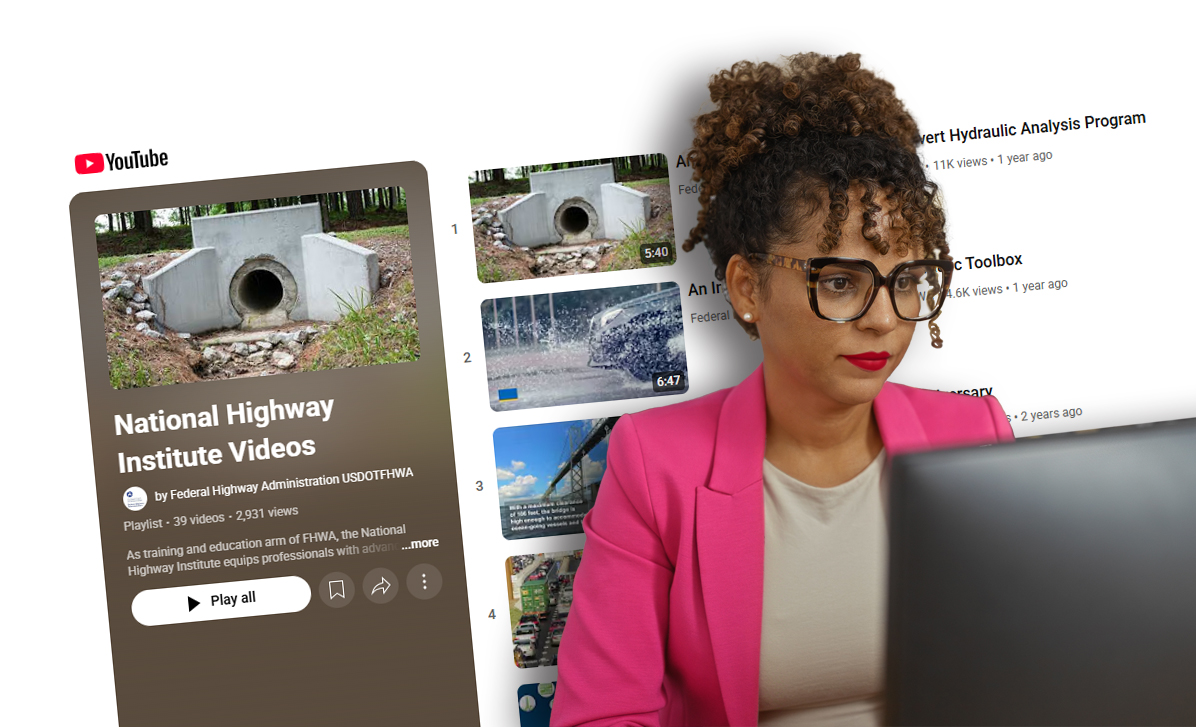Woman viewing the NHI YouTube channel