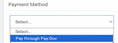 Image of payment method screen