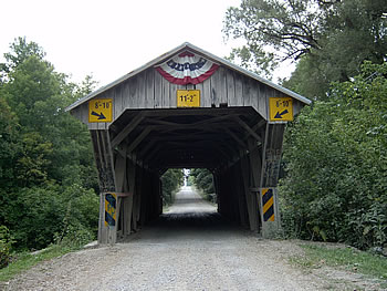 The Chambers Road Covered Bridge is located in Delaware County, Ohio on Chambers Road (TR63). Built in 1883, the 73 foot long bridge crosses Big Walnut Creek.