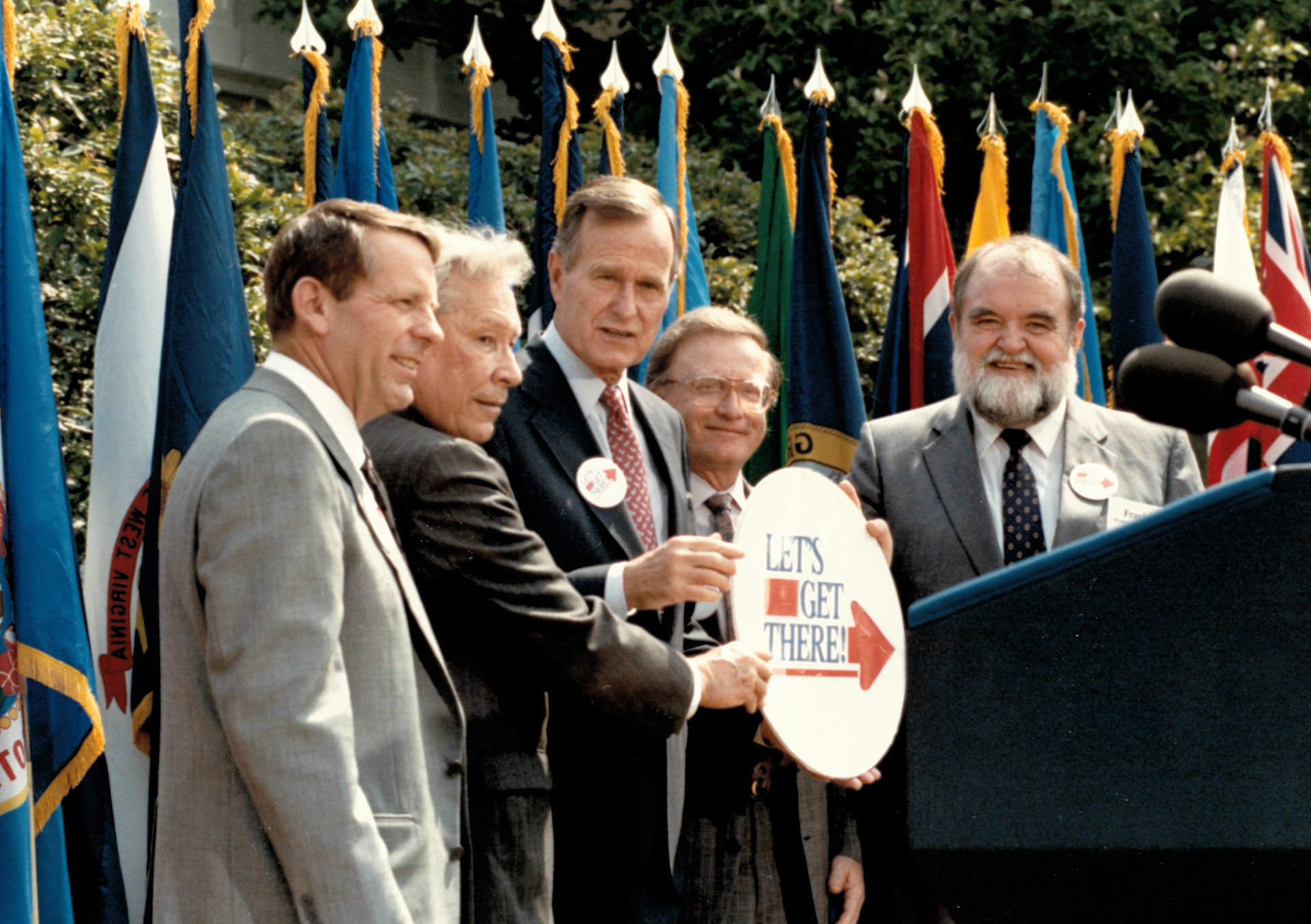 "Let's Get There" was the theme on June 21, 1991, as President George H. W. Bush welcomed AASHTO to the White House Rose Garden to promote action on the proposed surface transportation bill that eventually became the landmark . . .