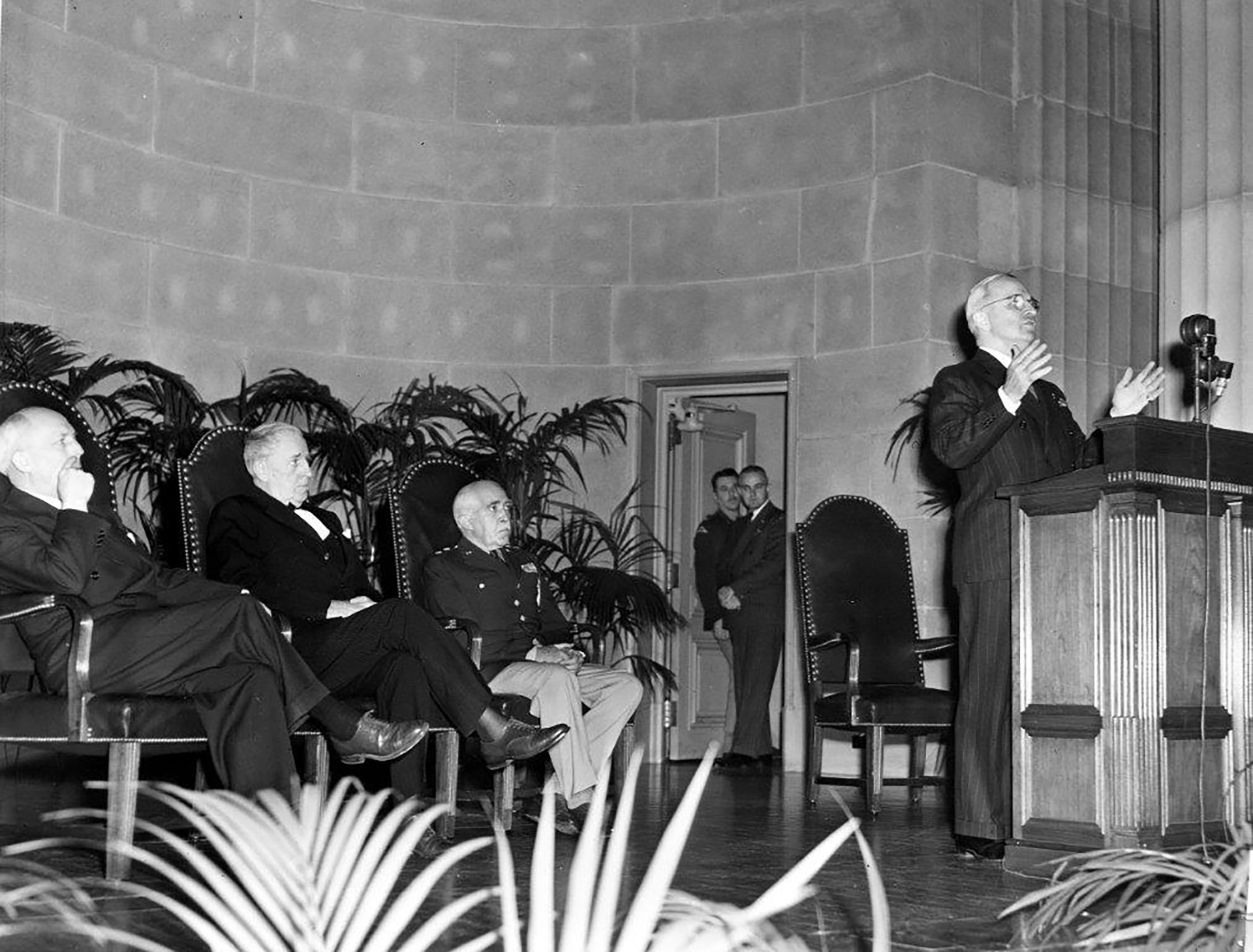 President Harry S. Truman addresses the 1946 Highway Safety Conference.