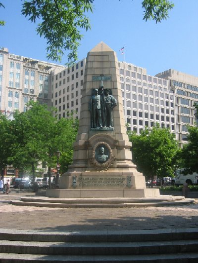 This statue at Pennsylvania Avenue and 7th Street honors the Grand Army of the Republic. The name refers to the Union Army during the Civil War.